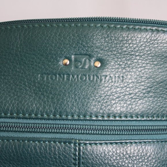 Teal Green Stone Mountain Leather purse Shoulder bag Rich deep Colour Autumn - Picture 6 of 15